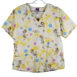 Disney Tinkerbell Medical Office Medical Assistant Nurse Doctor Scrub Top S